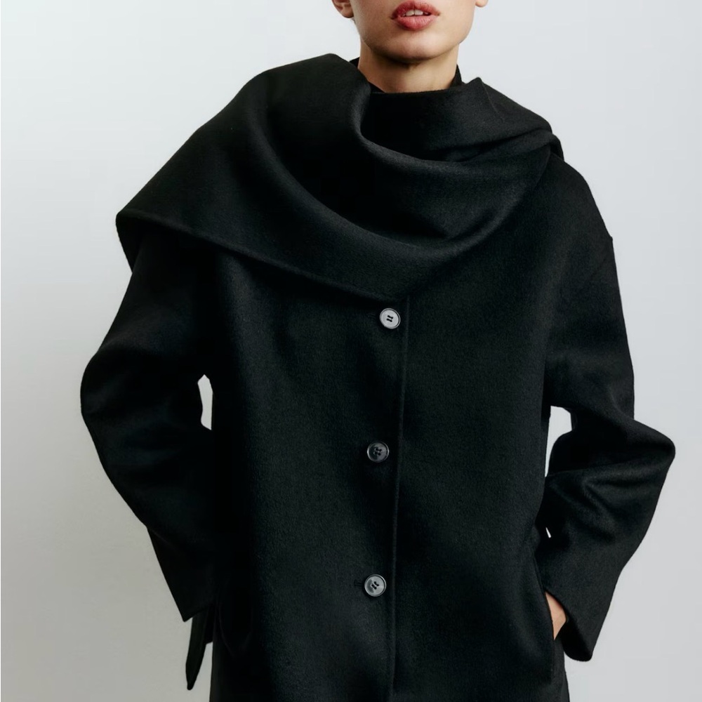 H&M Handmade Wool Blend Scarf Coat